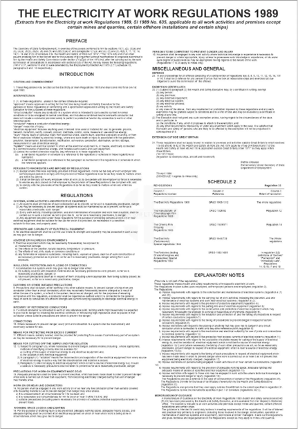 Electricity at Work Regs 1989