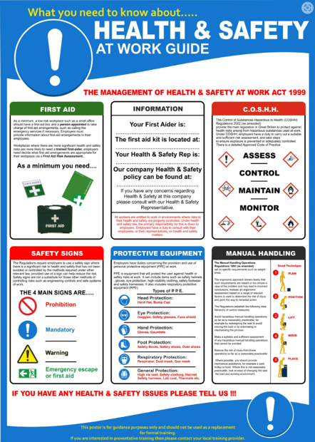 Health and Safety at Work Guide Poster
