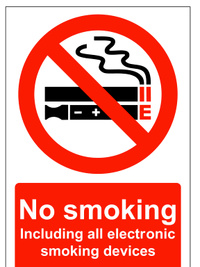 No Smoking Including Electronic Devices Sign